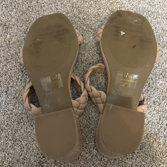 Dolce Vita Women's Braided Square Open Toe Block Heel Tessa Heels Tan Size 7.5 - Picture 6 of 7